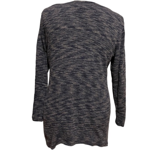 Style & Co Blue Geometric V Neck Sweater Asymmetrical Hem Size Small - Picture 3 of 5